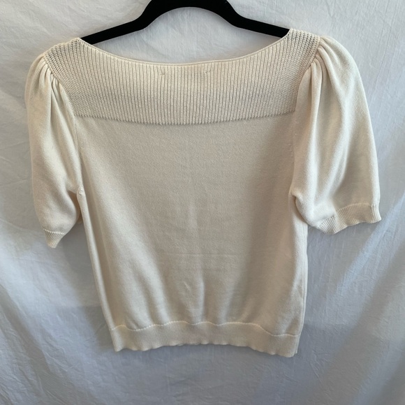 LOFT Cream Ribbed Sweater - Picture 3 of 3